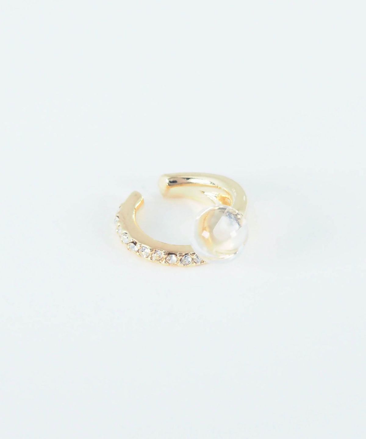 ストーン×ガラスイヤーカフ【MUK blossom stone】