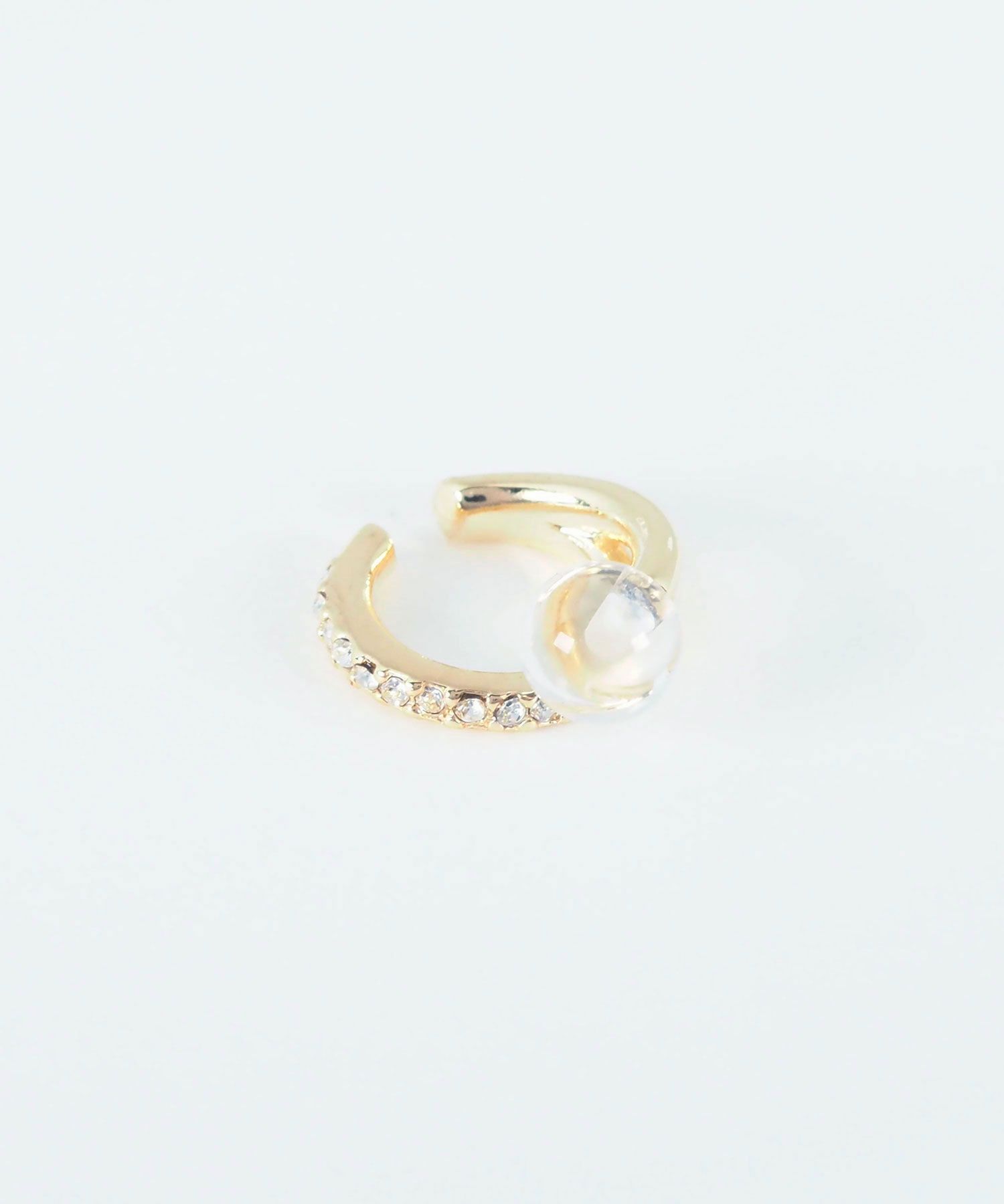 ストーン×ガラスイヤーカフ【MUK blossom stone】