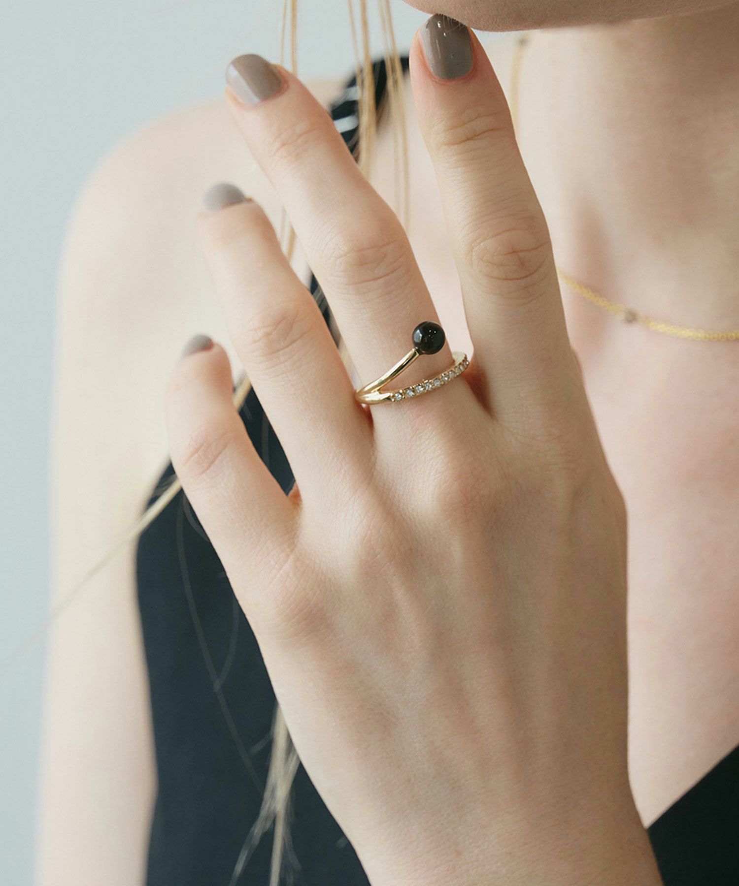 ストーン×ガラスリング【MUK blossom stone】