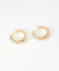 ポリゴンストーンスプリングフープピアス