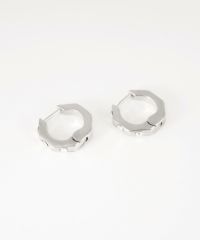 ポリゴンストーンスプリングフープピアス
