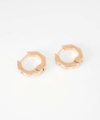 ポリゴンストーンスプリングフープピアス