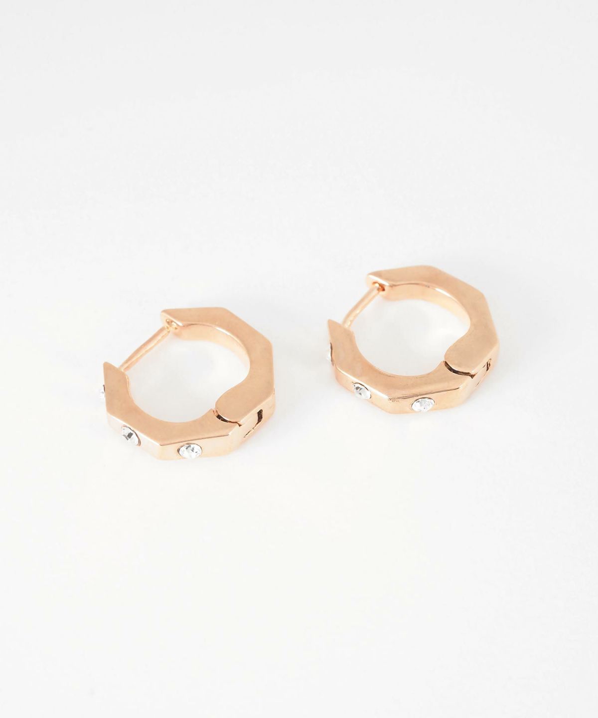 ポリゴンストーンスプリングフープピアス