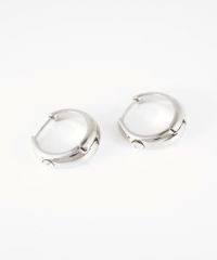 チャンキーストーンスプリングフープピアス