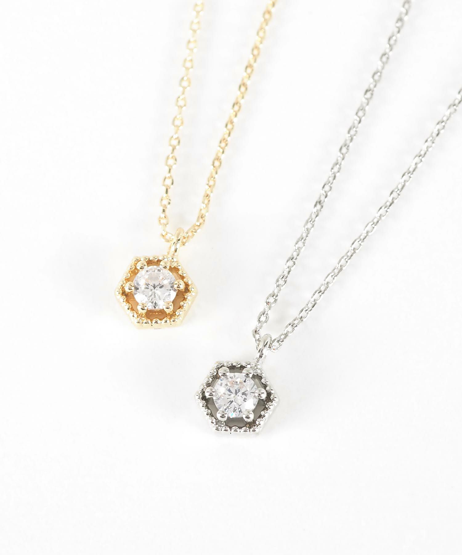 ヘキサゴンストーンプチペンダント