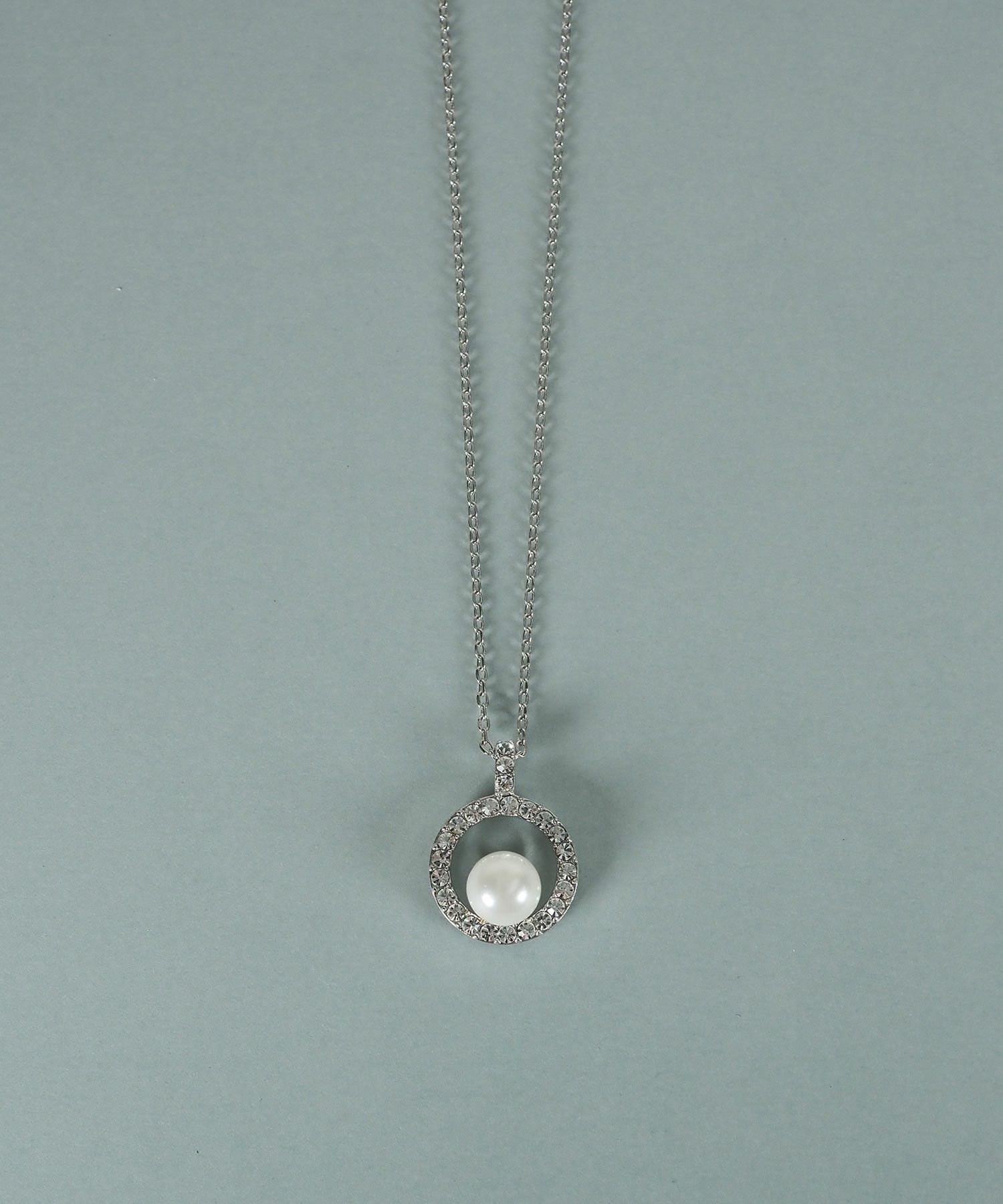 貝パールサークルパヴェネックレス