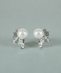 貝パールビジューイヤリング