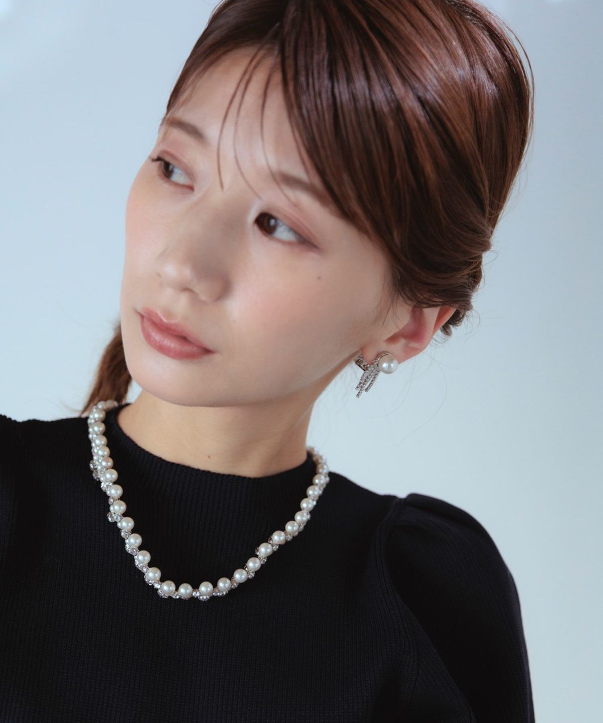 貝パールストーンシャワーイヤリング【JUNO PREMIUM】