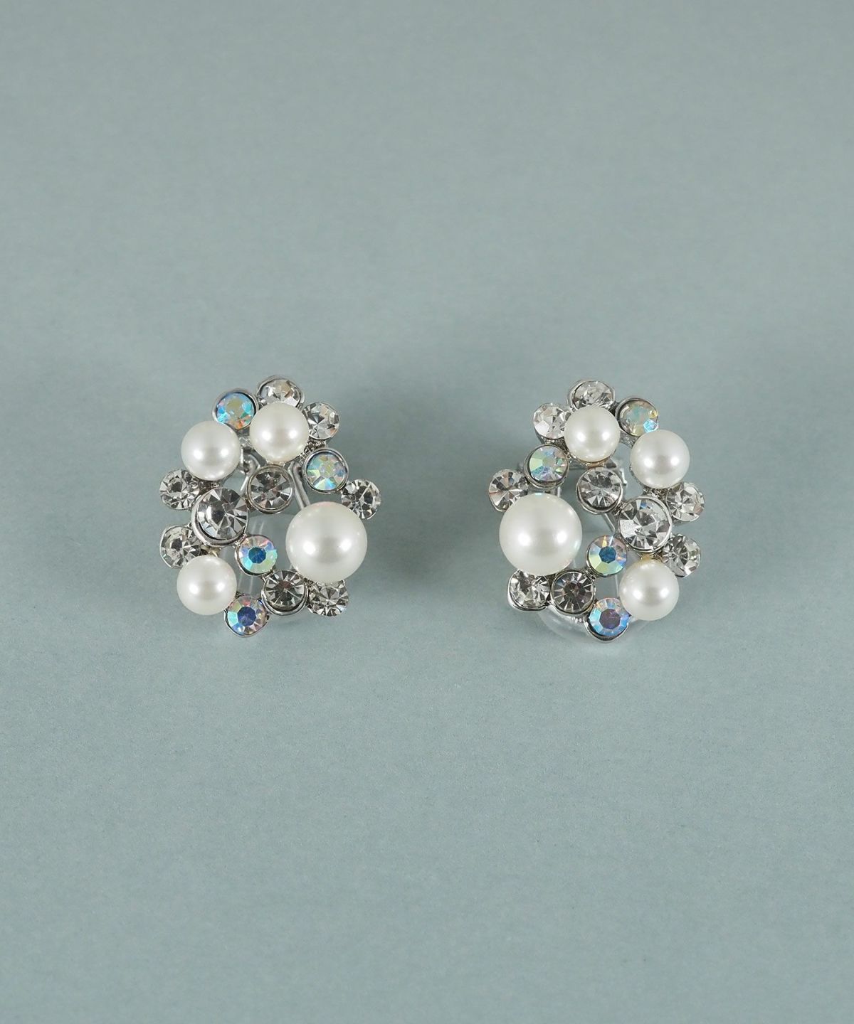 貝パールオーロラビジューイヤリング【JUNO PREMIUM】