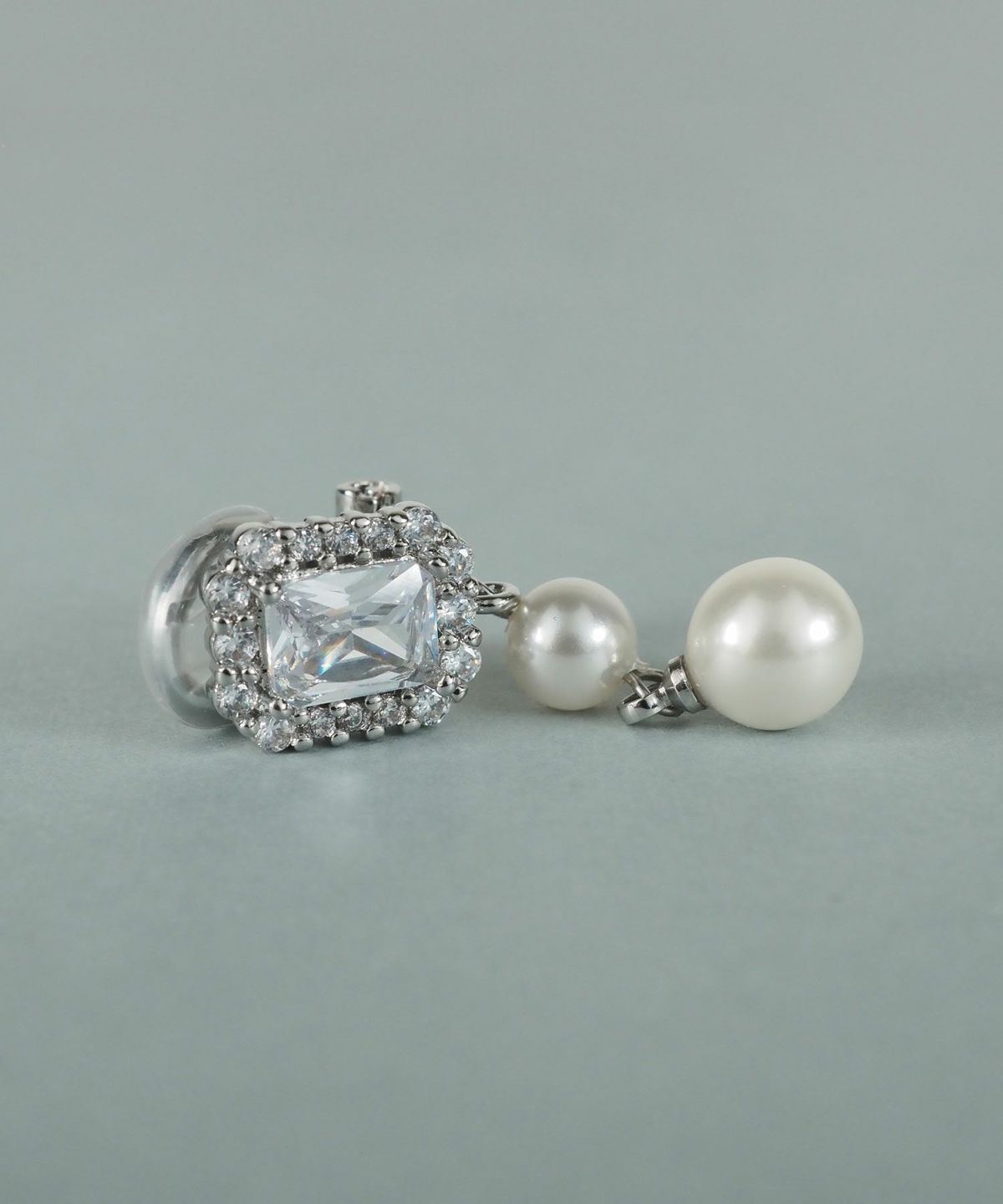 ダブル貝パールビジューイヤリング【JUNO PREMIUM】