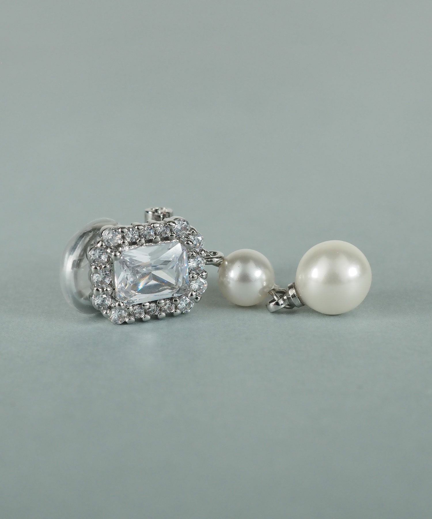 ダブル貝パールビジューイヤリング【JUNO PREMIUM】