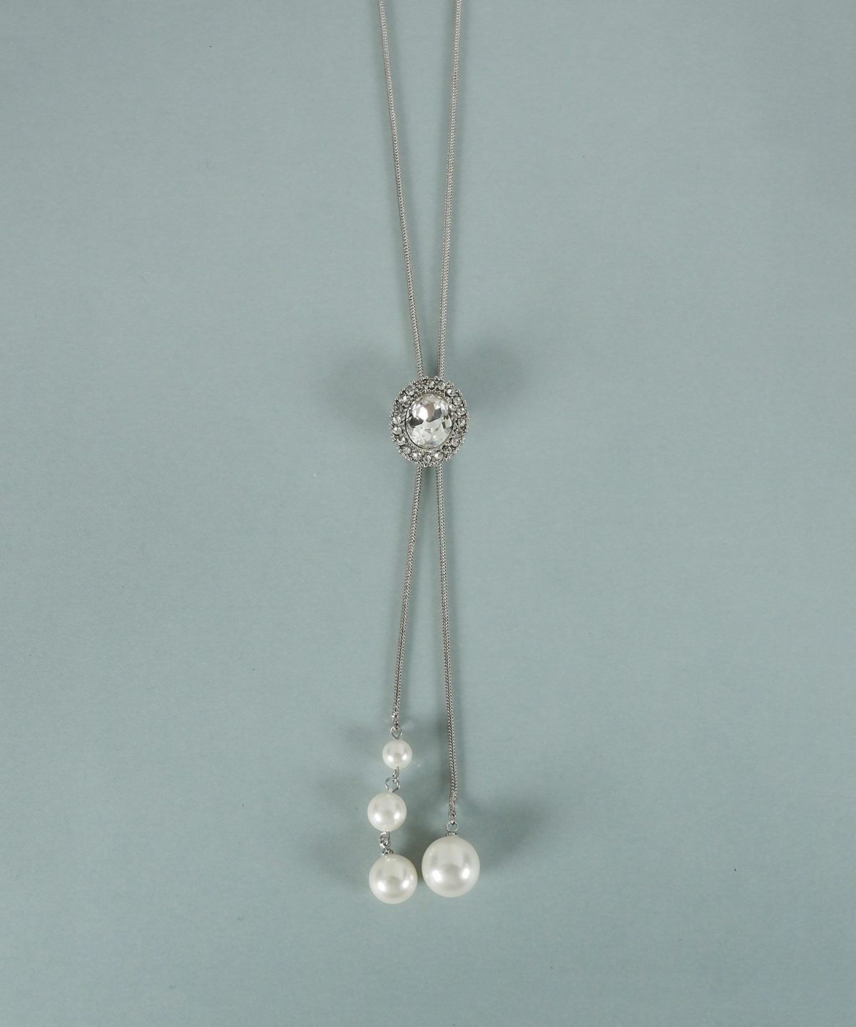 貝パールビジューロングネックレス