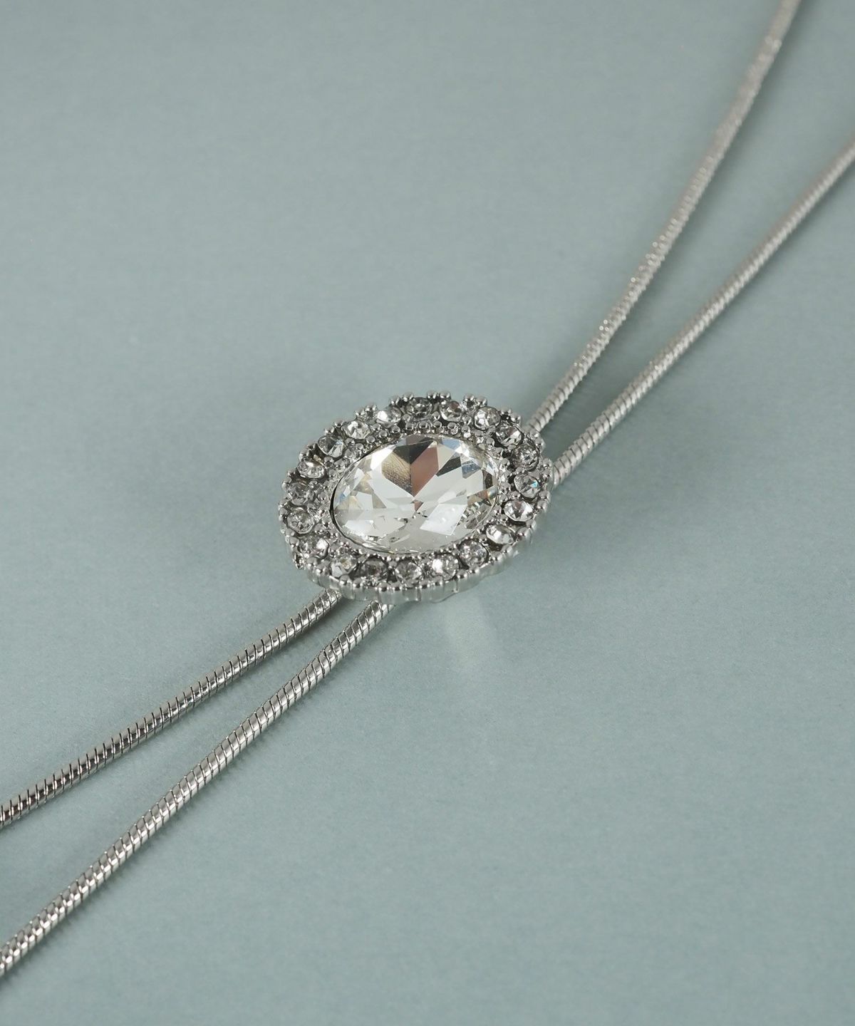 貝パールビジューロングネックレス