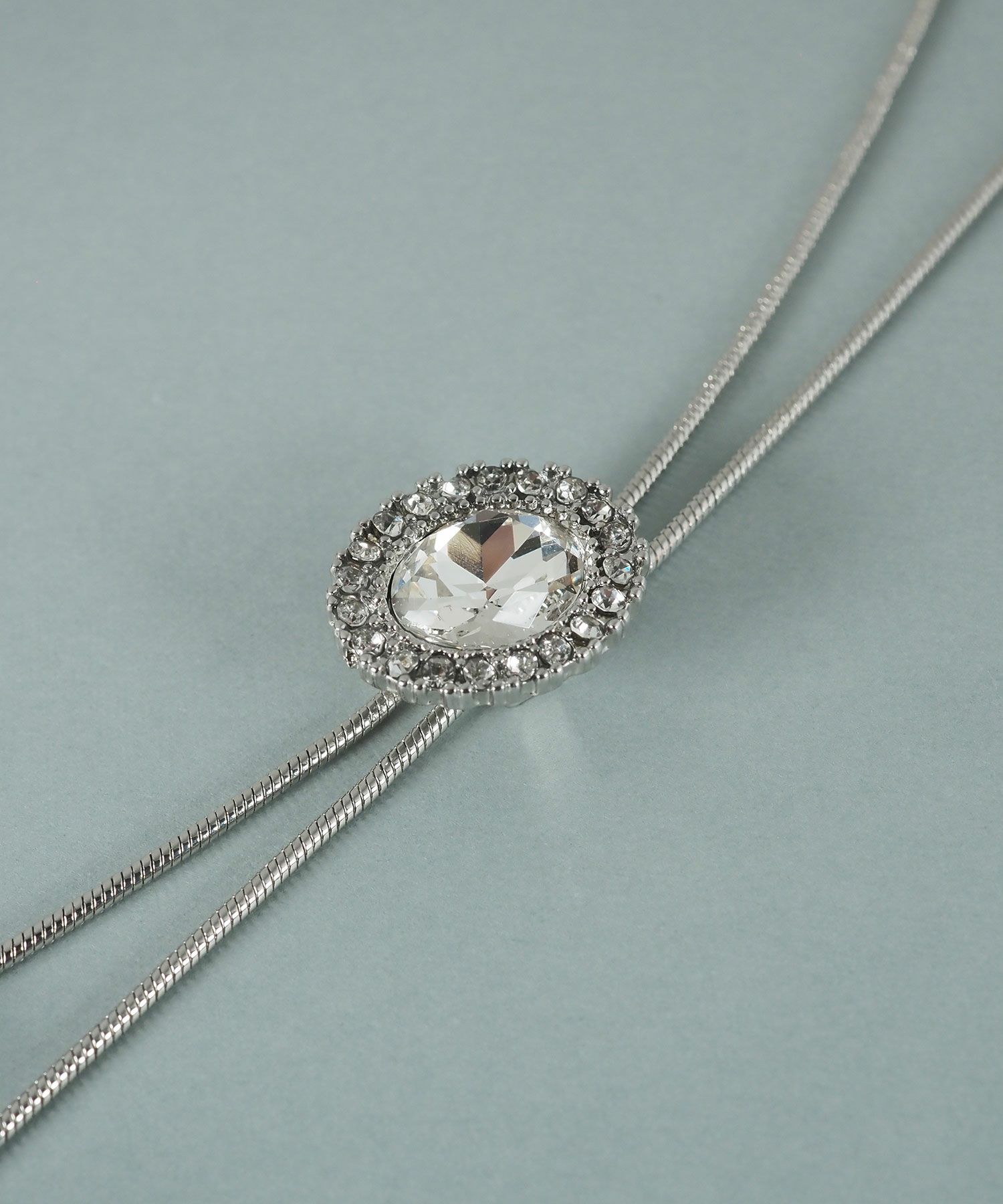 貝パールビジューロングネックレス