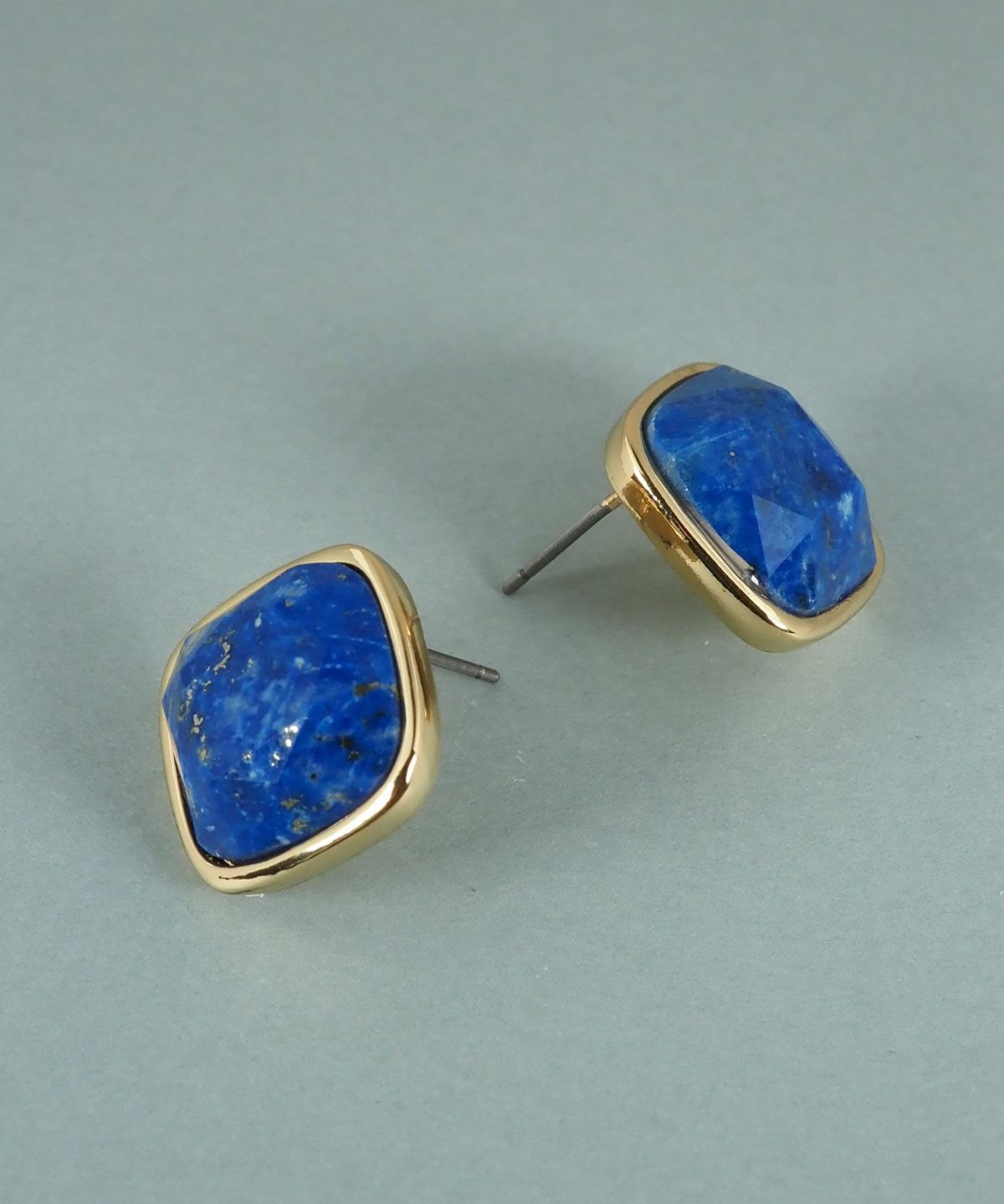 スクエアラピスラズリピアス【JUNO PREMIUM】