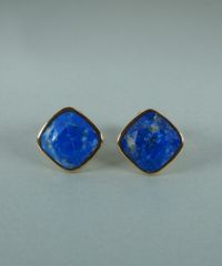スクエアラピスラズリイヤリング【JUNO PREMIUM】