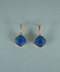 スクエアラピスラズリクリスタルピアス【JUNO PREMIUM】