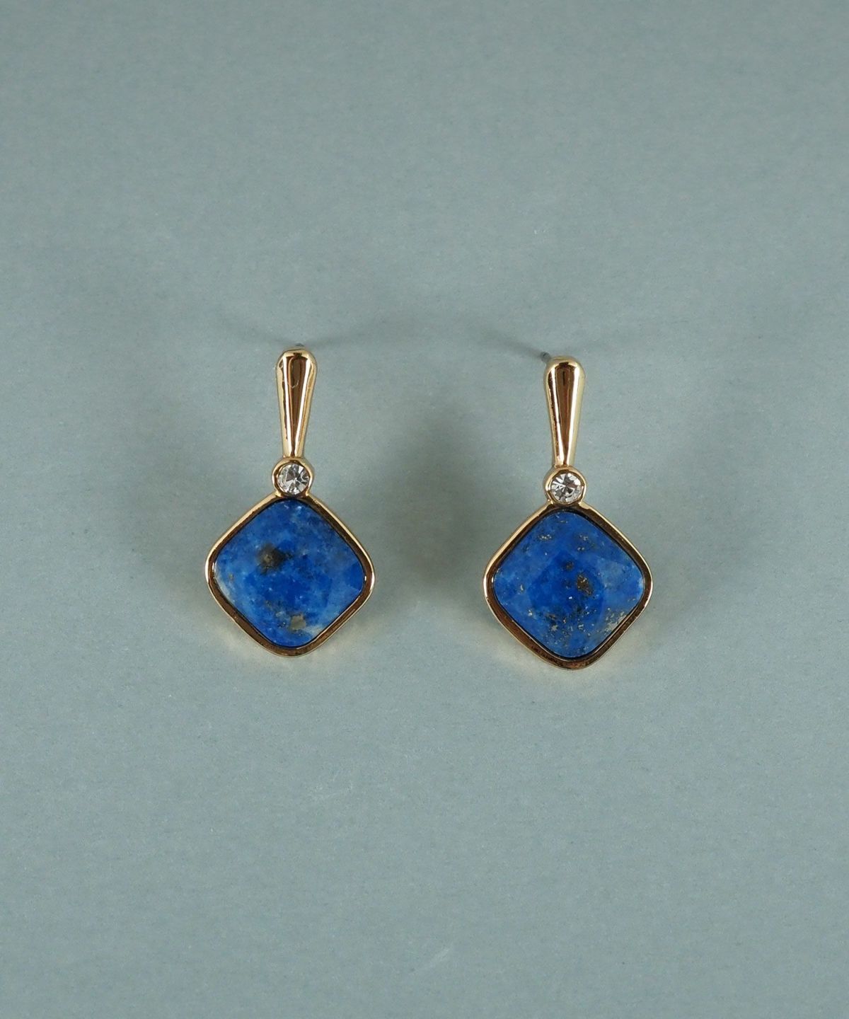 スクエアラピスラズリクリスタルピアス【JUNO PREMIUM】