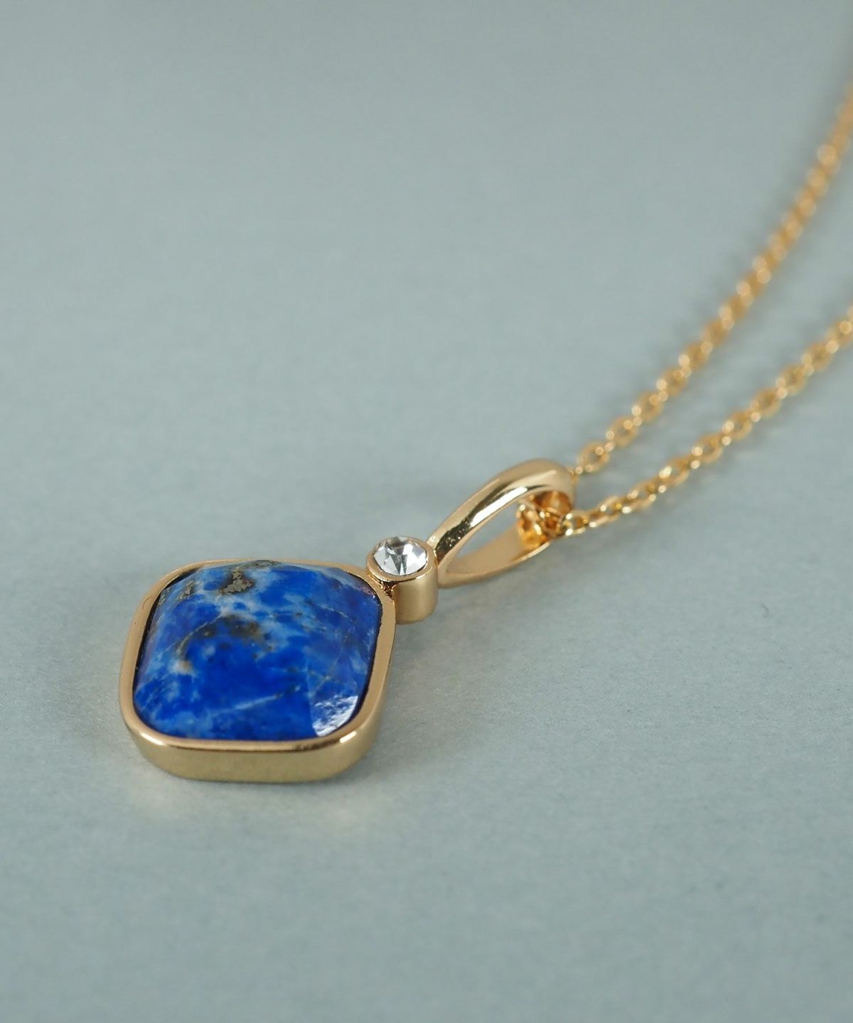 スクエアラピスラズリクリスタルネックレス【JUNO PREMIUM】