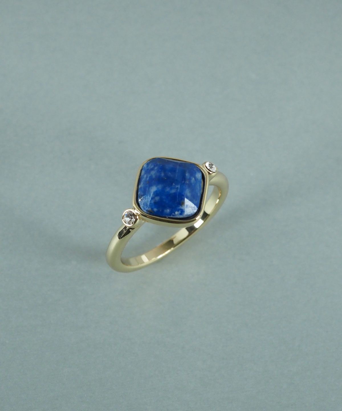 スクエアラピスラズリクリスタルリング【JUNO PREMIUM】