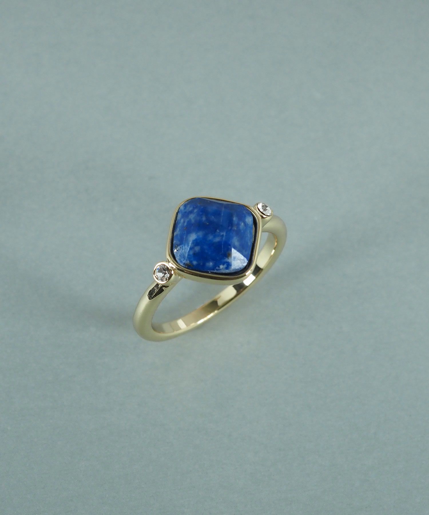 スクエアラピスラズリクリスタルリング【JUNO PREMIUM】