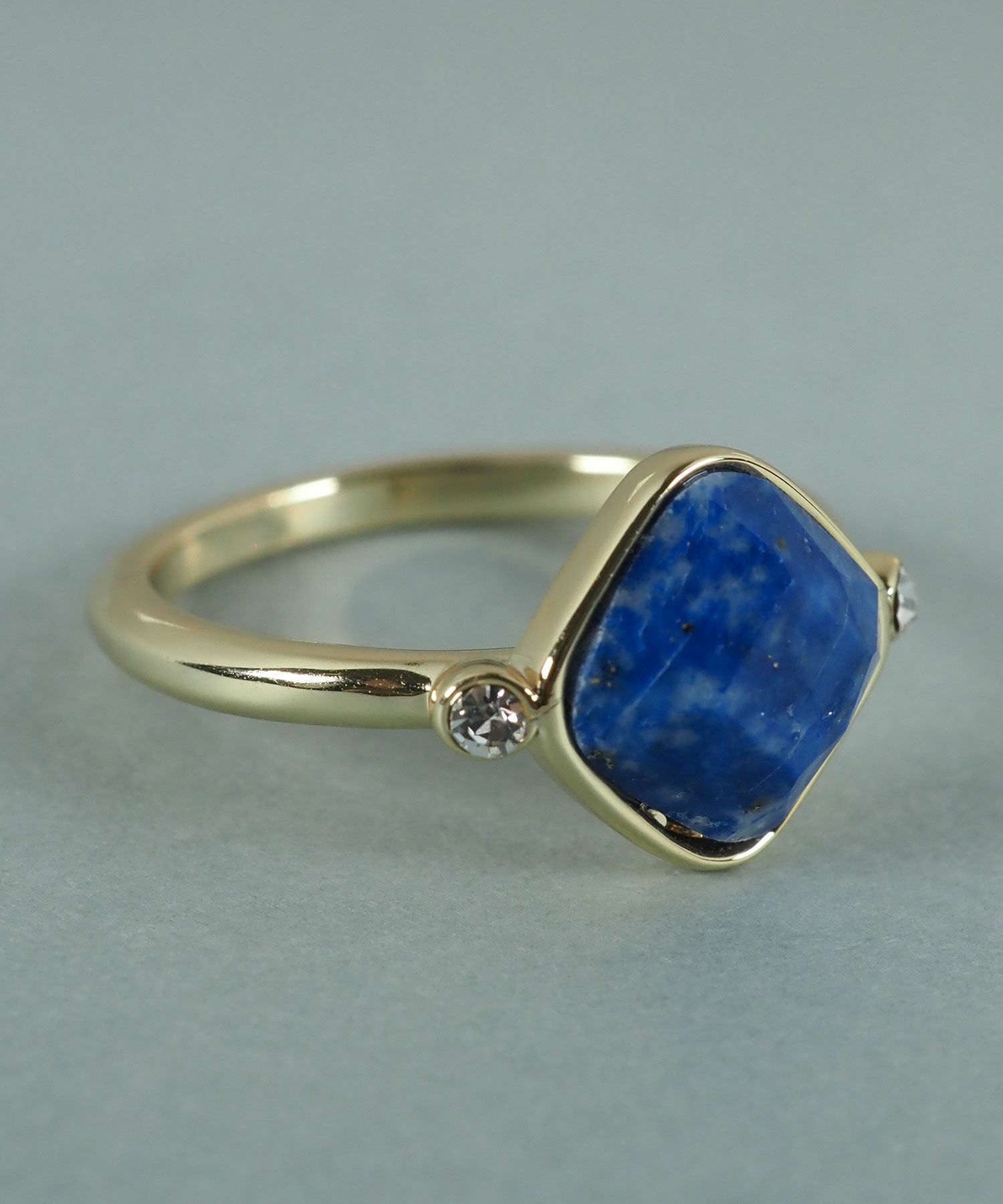 スクエアラピスラズリクリスタルリング【JUNO PREMIUM】