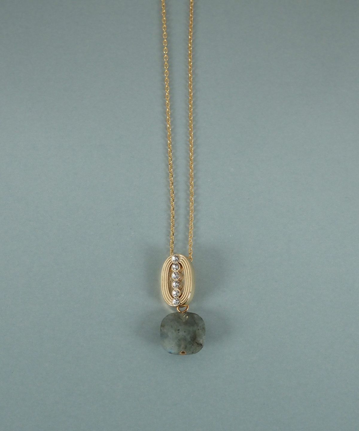 オーバルグリッドラブラドライトネックレス【JUNO PREMIUM】