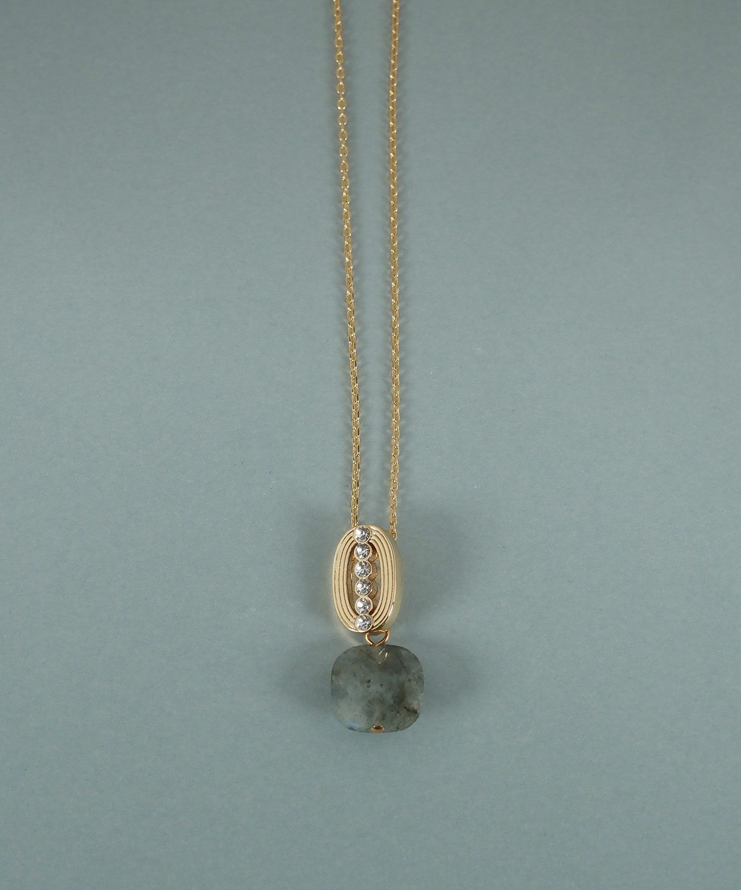 オーバルグリッドラブラドライトネックレス【JUNO PREMIUM】