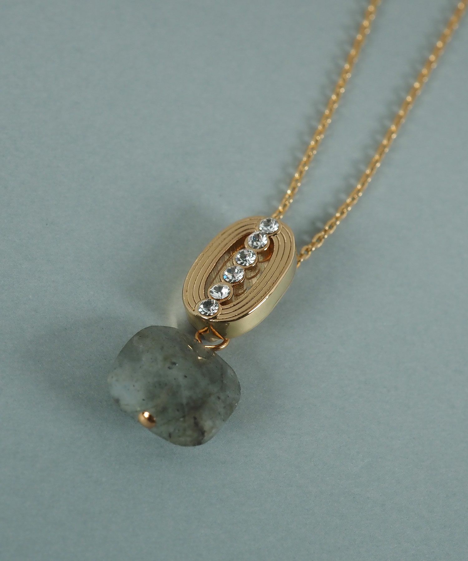 オーバルグリッドラブラドライトネックレス【JUNO PREMIUM】