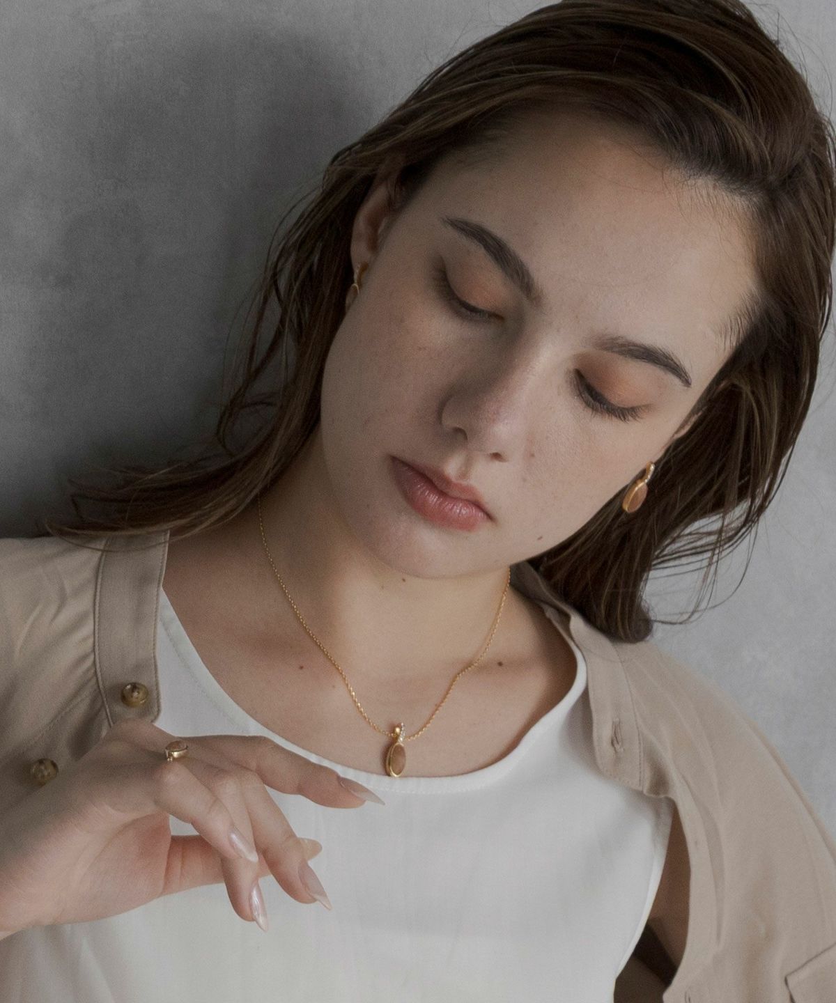 サンストーンエリプスネックレス【JUNO PREMIUM】