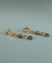 ラブラドライトオーバルメタルピアス【JUNO PREMIUM】