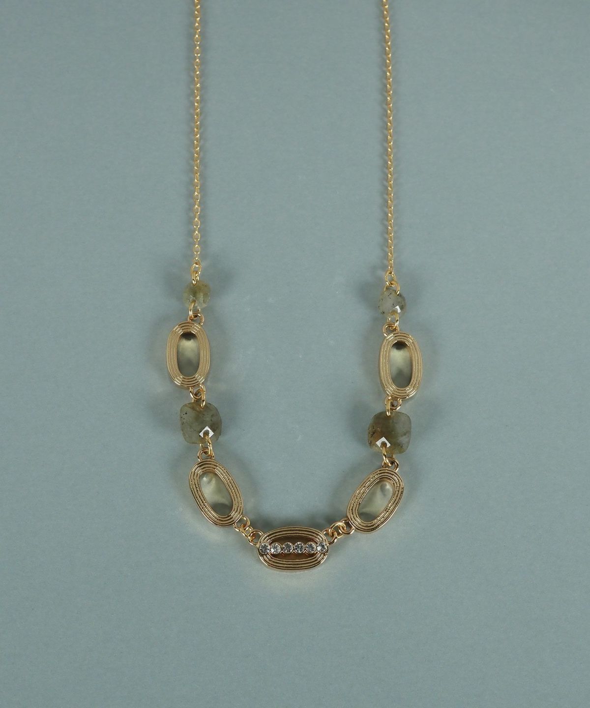 ラブラドライトオーバルメタルネックレス【JUNO PREMIUM】