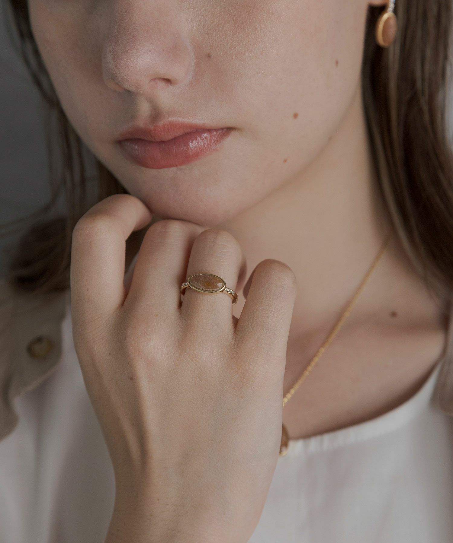 サンストーンエリプスリング【JUNO PREMIUM】