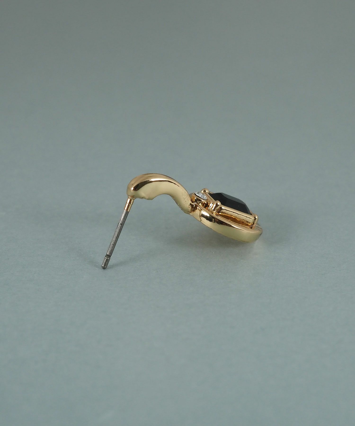 レクタングルオブシディアンピアス【JUNO PREMIUM】