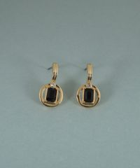 レクタングルオブシディアンピアス【JUNO PREMIUM】