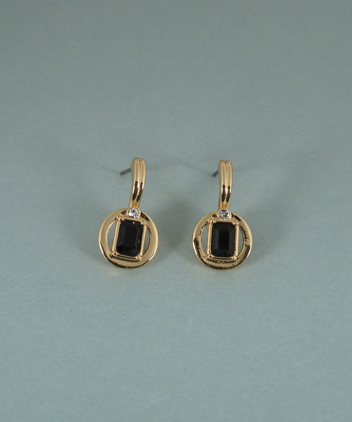 レクタングルオブシディアンピアス【JUNO PREMIUM】