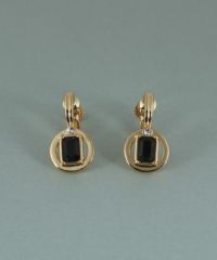 レクタングルオブシディアンイヤリング【JUNO PREMIUM】