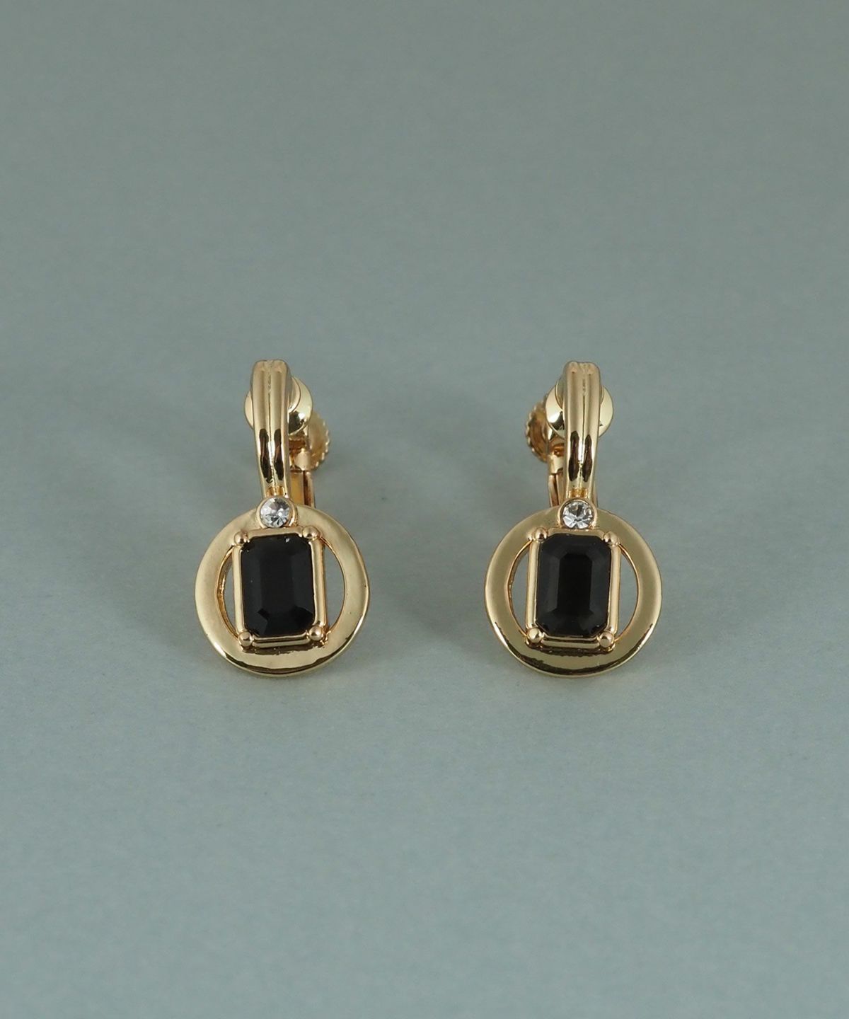 レクタングルオブシディアンイヤリング【JUNO PREMIUM】