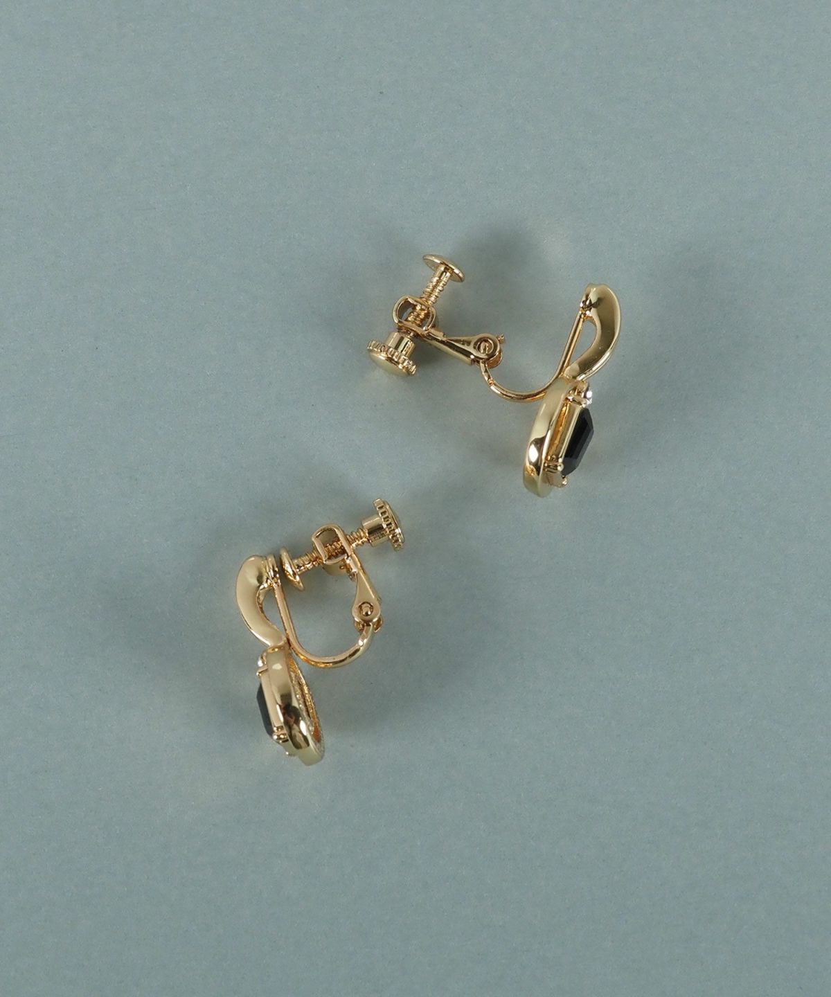 レクタングルオブシディアンイヤリング【JUNO PREMIUM】