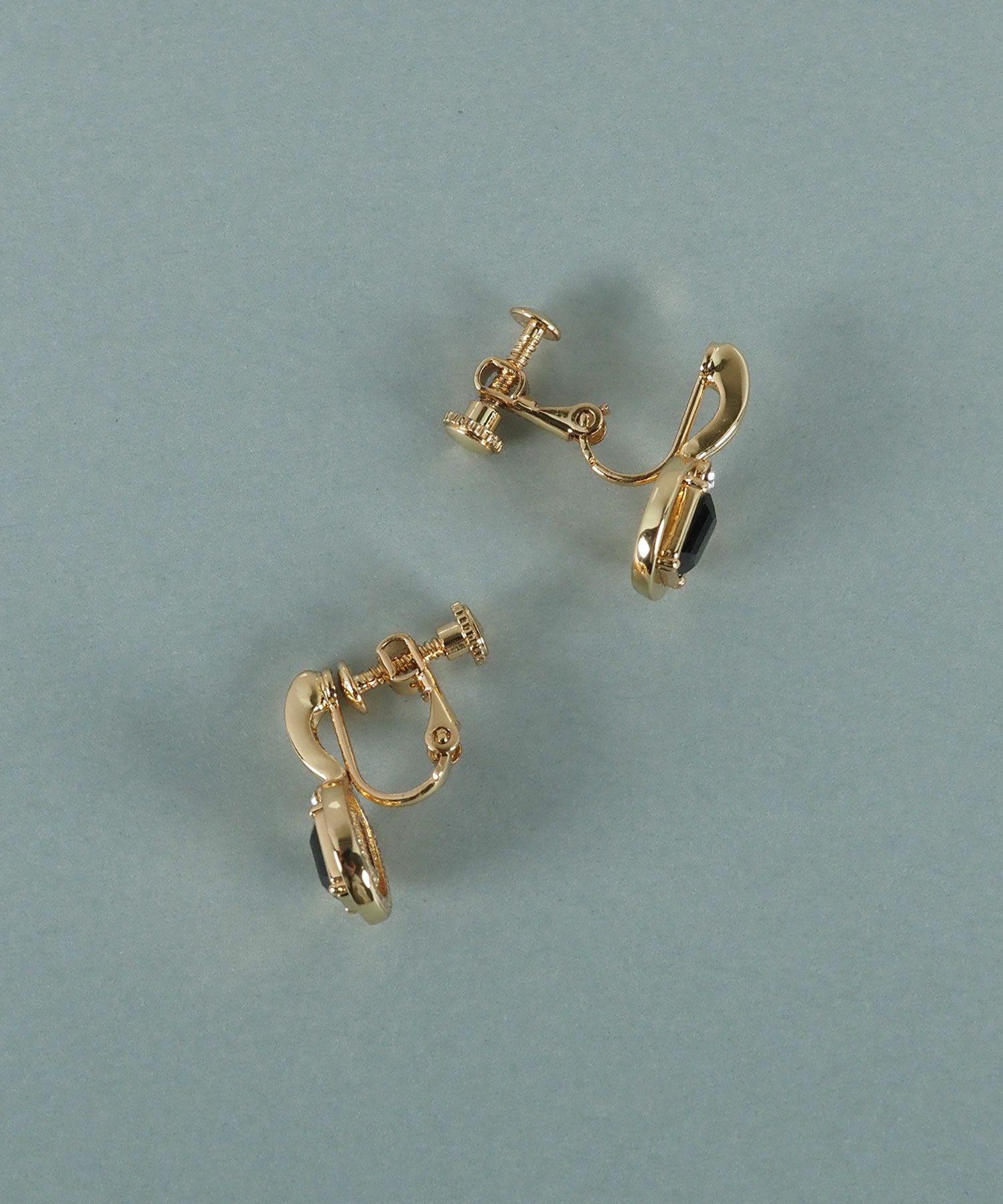 レクタングルオブシディアンイヤリング【JUNO PREMIUM】