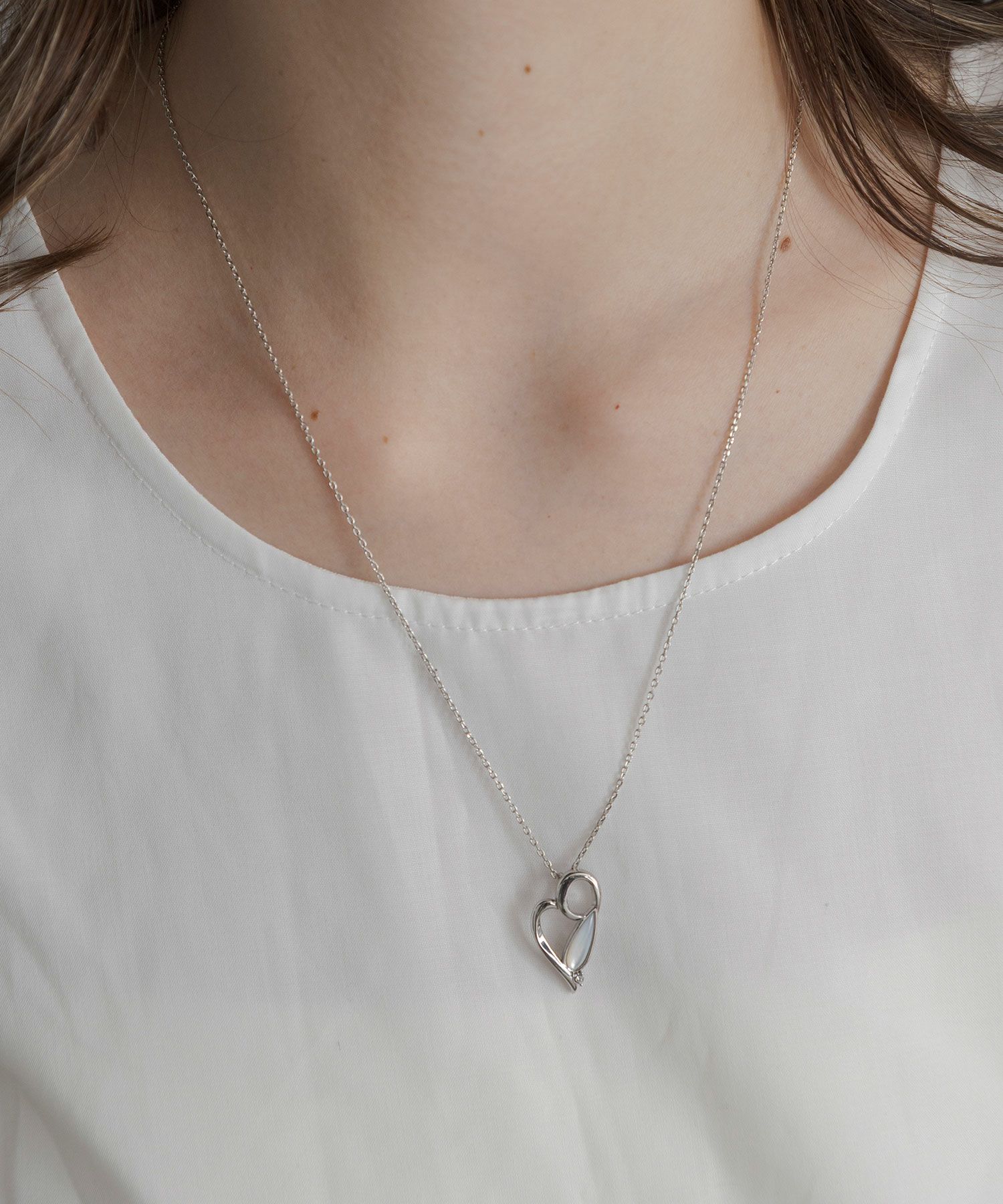 ハートフレームパールブランネックレス【JUNO PREMIUM】 | 【公式】MUK