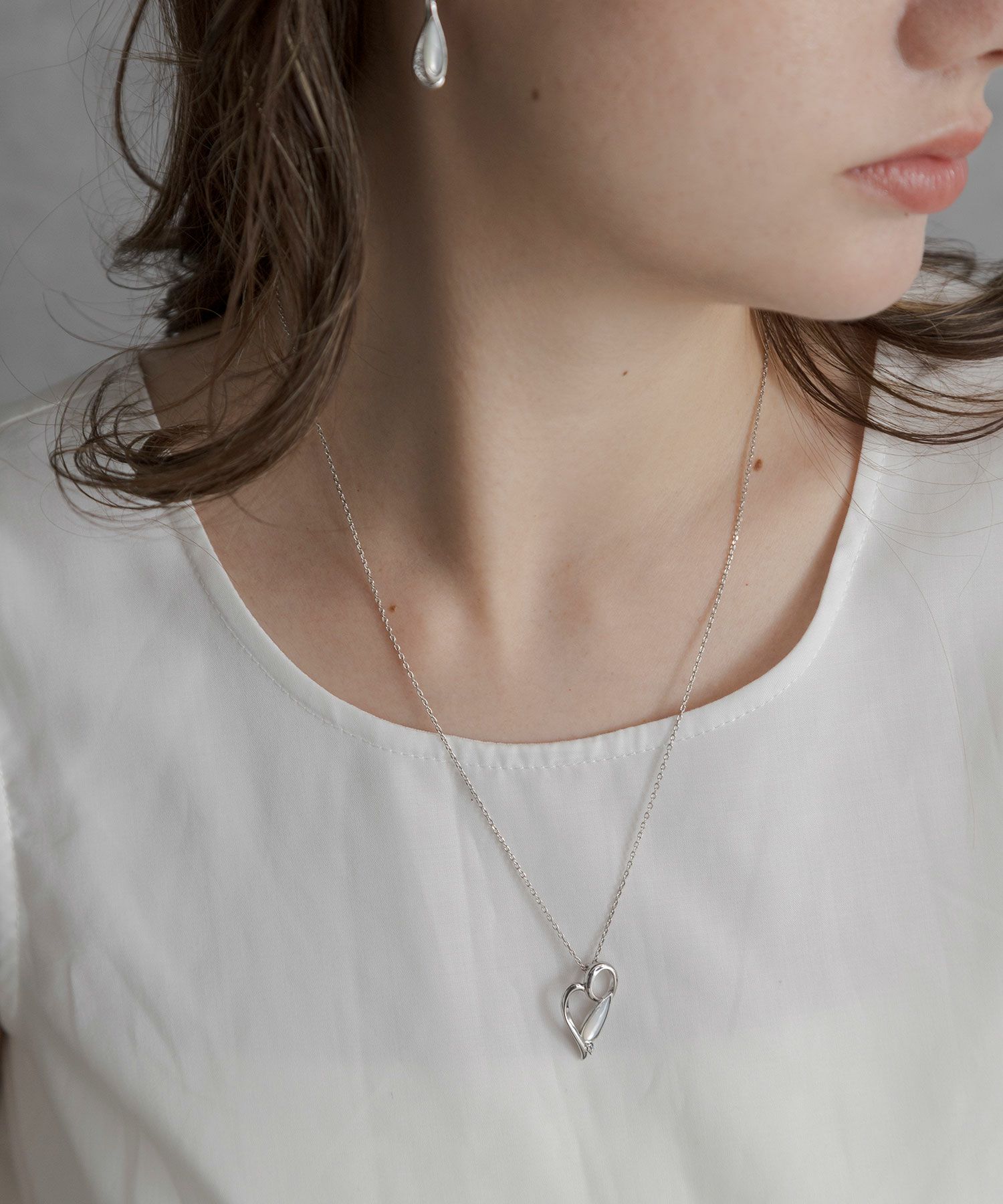 ハートフレームパールブランネックレス【JUNO PREMIUM】