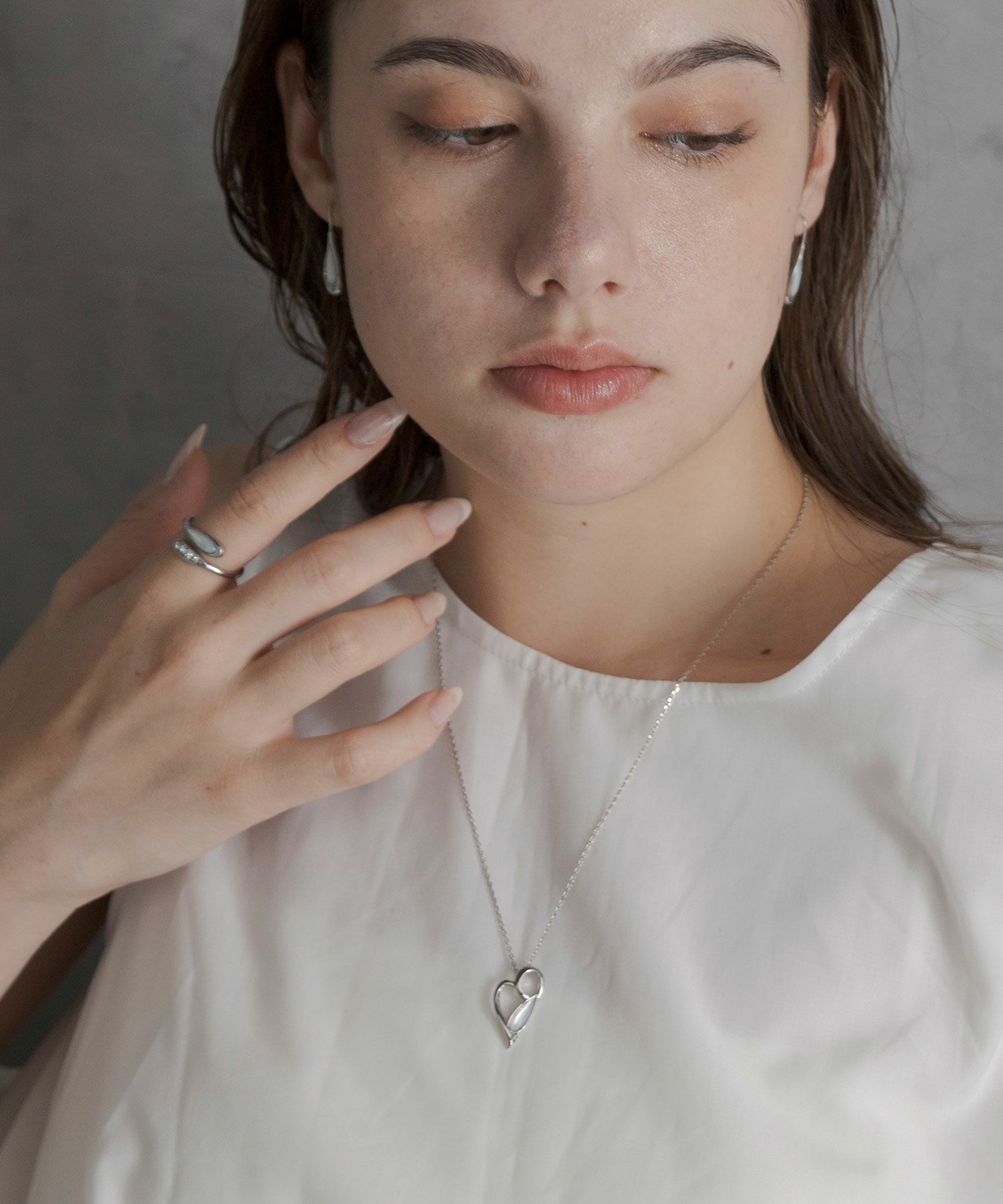 ハートフレームパールブランネックレス【JUNO PREMIUM】