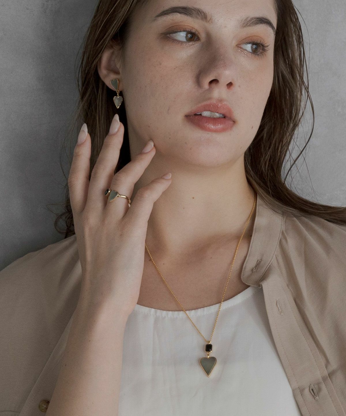 ハートノワールシェル ネックレス【JUNO PREMIUM】