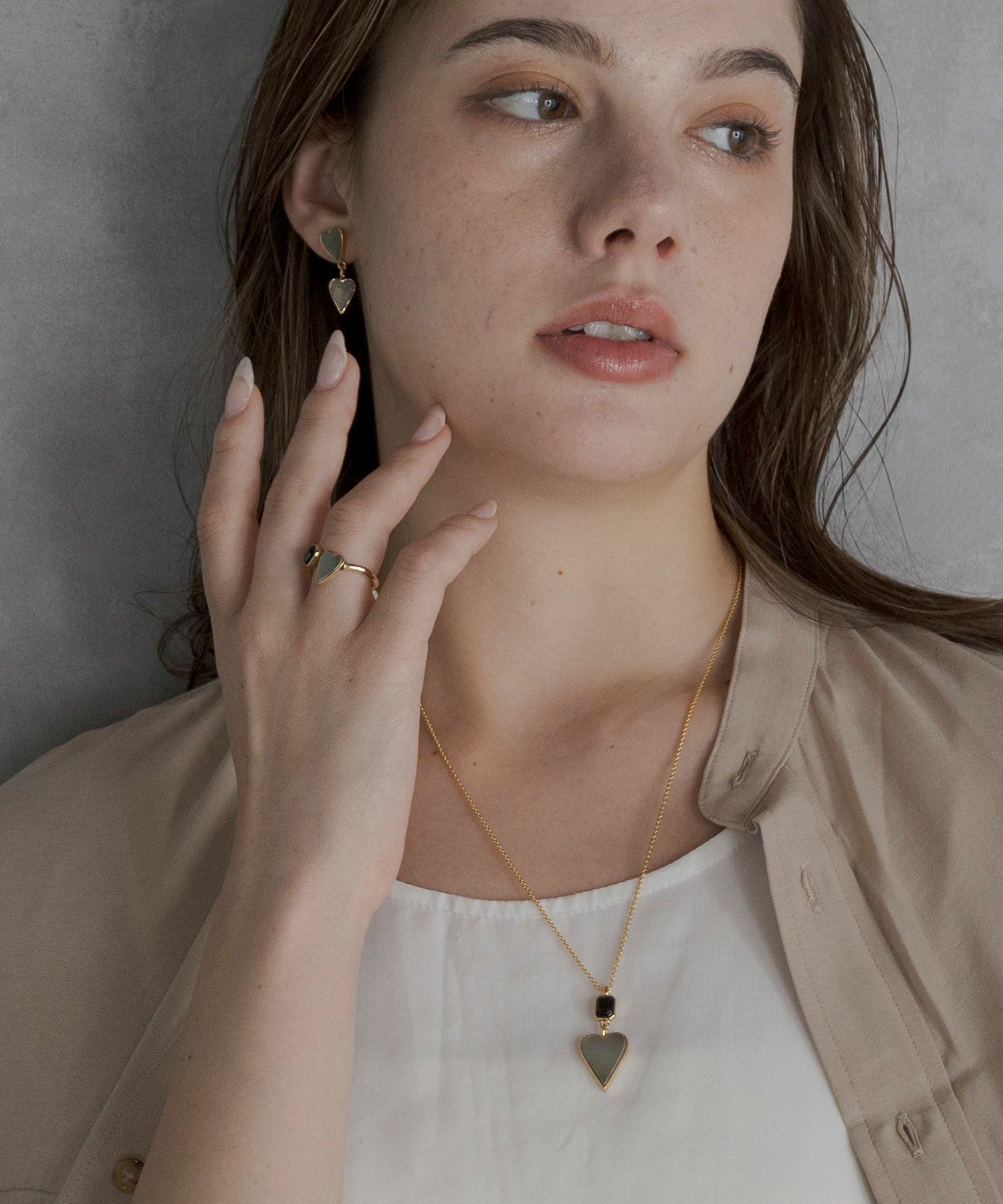 ハートノワールシェル ネックレス【JUNO PREMIUM】