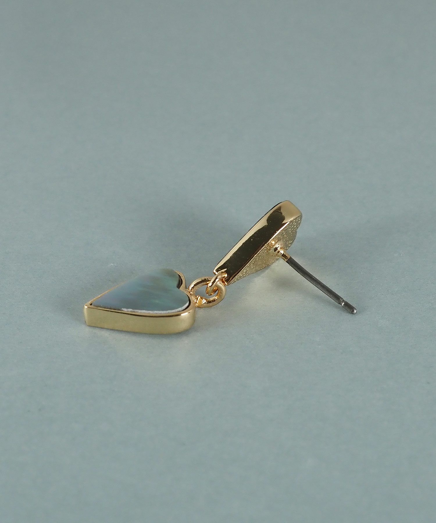 ダブルハートノワールシェル ピアス【JUNO PREMIUM】