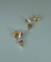 ダブルハートノワールシェル イヤリング【JUNO PREMIUM】 | 【公式