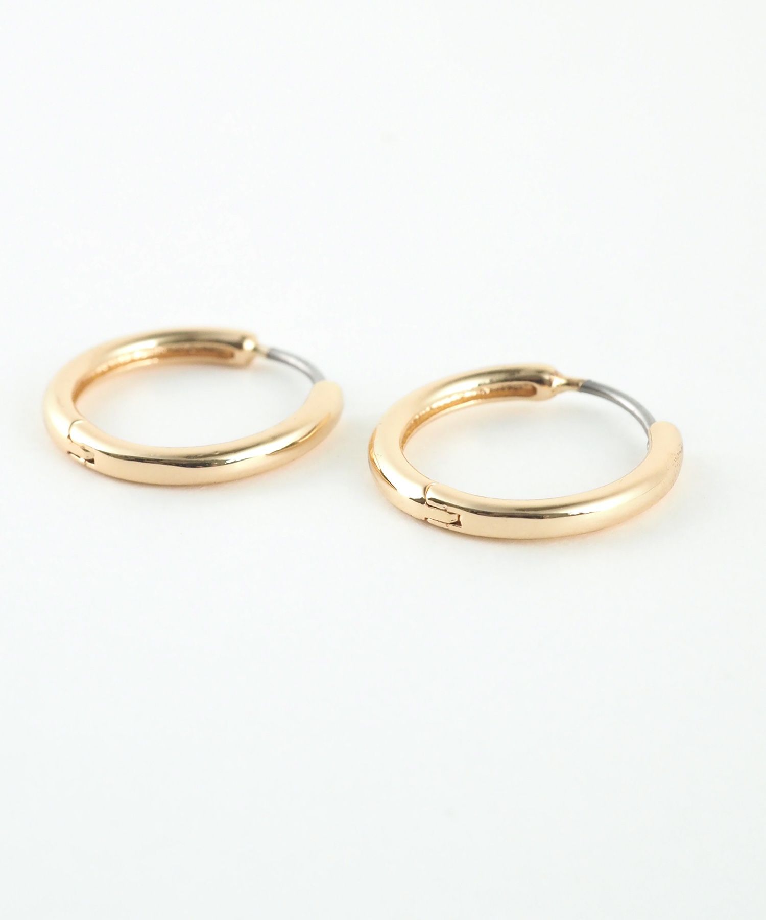 14mmシンプルスリムフープステンレスポストピアス