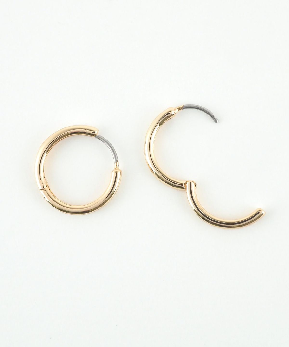 14mmシンプルスリムフープステンレスポストピアス