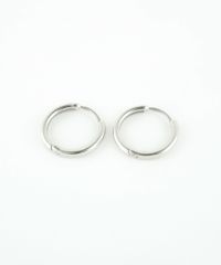 14mmシンプルスリムフープステンレスポストピアス